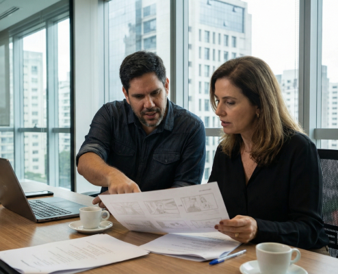 Equipamento de cinema profissional em operação